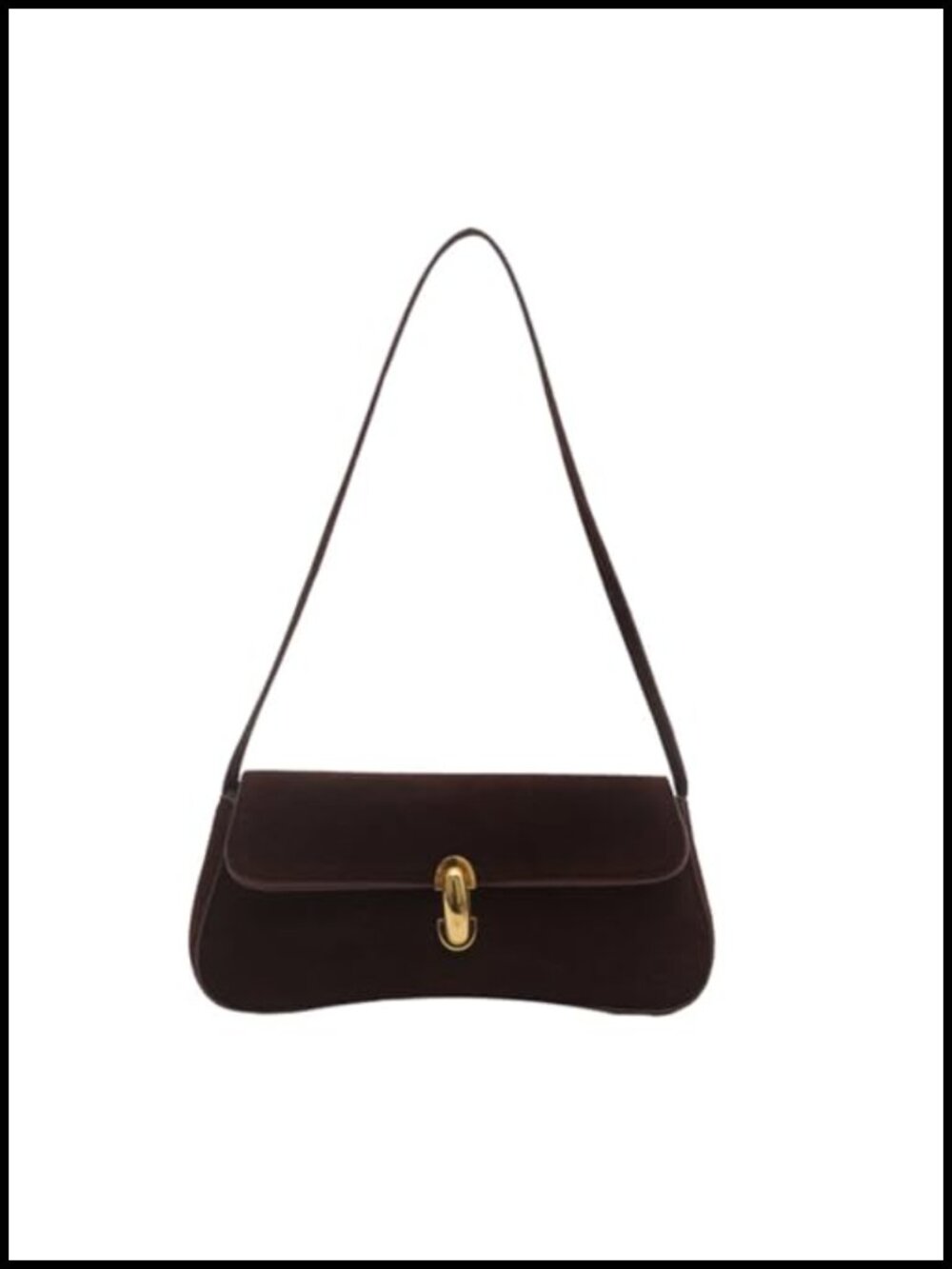 Faux Suede Leather Small Shoulder Bag for Women Retro Hobo Purse Clutch